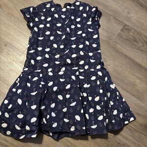 Marie Chantal Midnight Blue Dress with Swan Motif